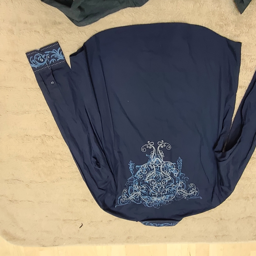 Blue Pronto Uomo Men's Black and Blue Embroidered Shirts Lot Of 2 Shirts - Picture 5 of 6